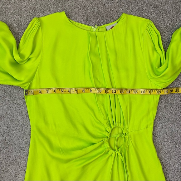 Farm Rio Lime Piping Cut Out Midi Dress L - Picture 10 of 12
